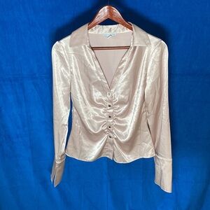 Ruched Satin Blouse
